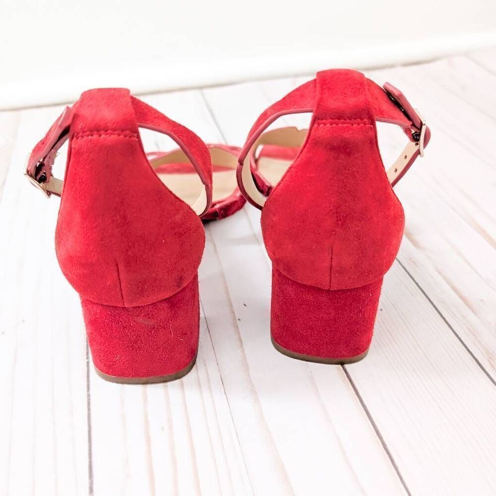Banana Republic Laser Cut Low Block Heel Suede Sandals - Picture 4 of 6